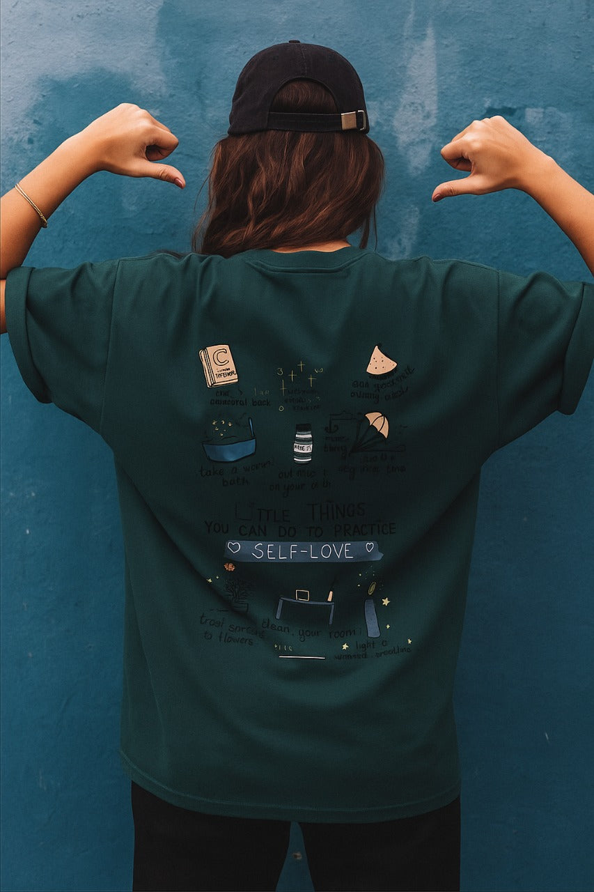 Oversized Self-Love Routine Graphic T-Shirt