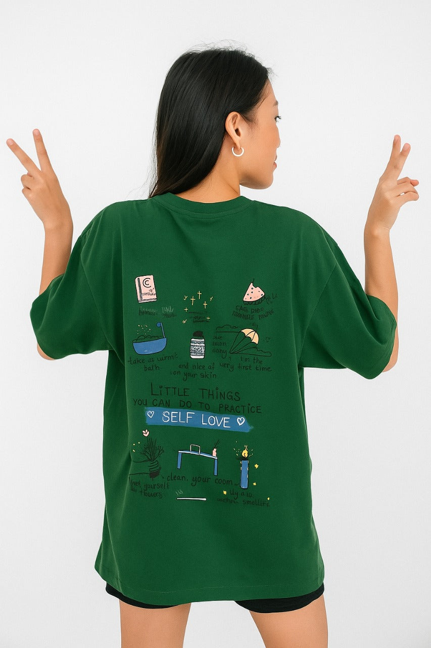 Oversized Self-Love Routine Graphic T-Shirt