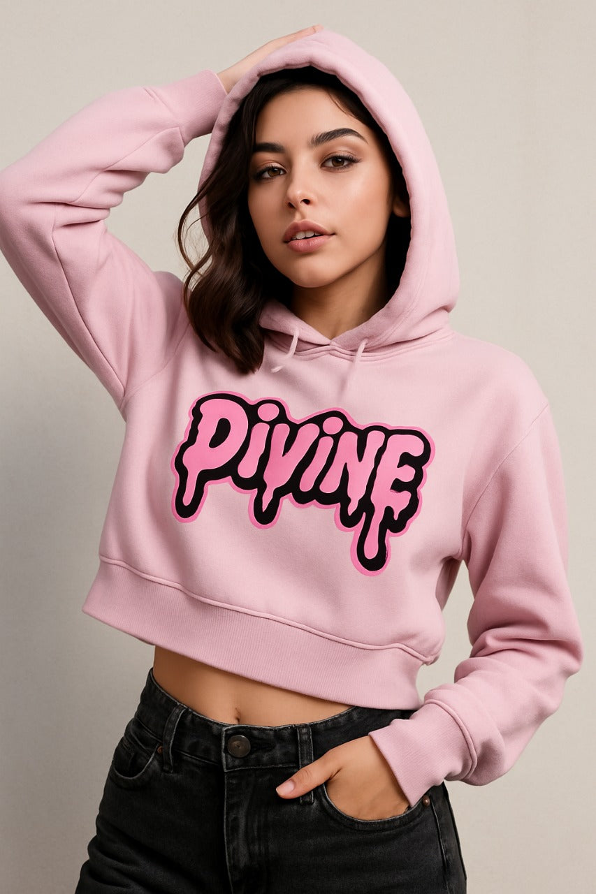 Divine Drip Cropped Hoodie