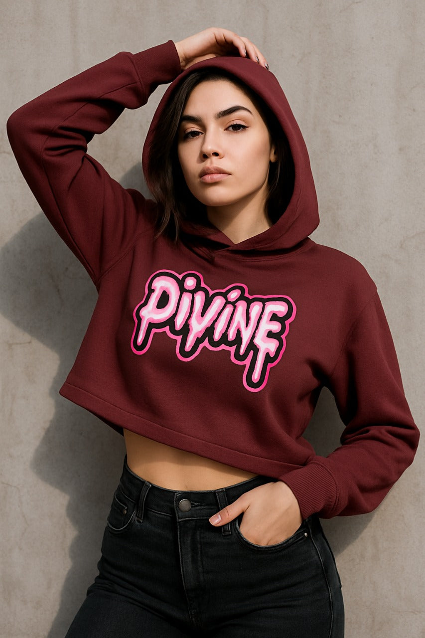 Divine Drip Cropped Hoodie