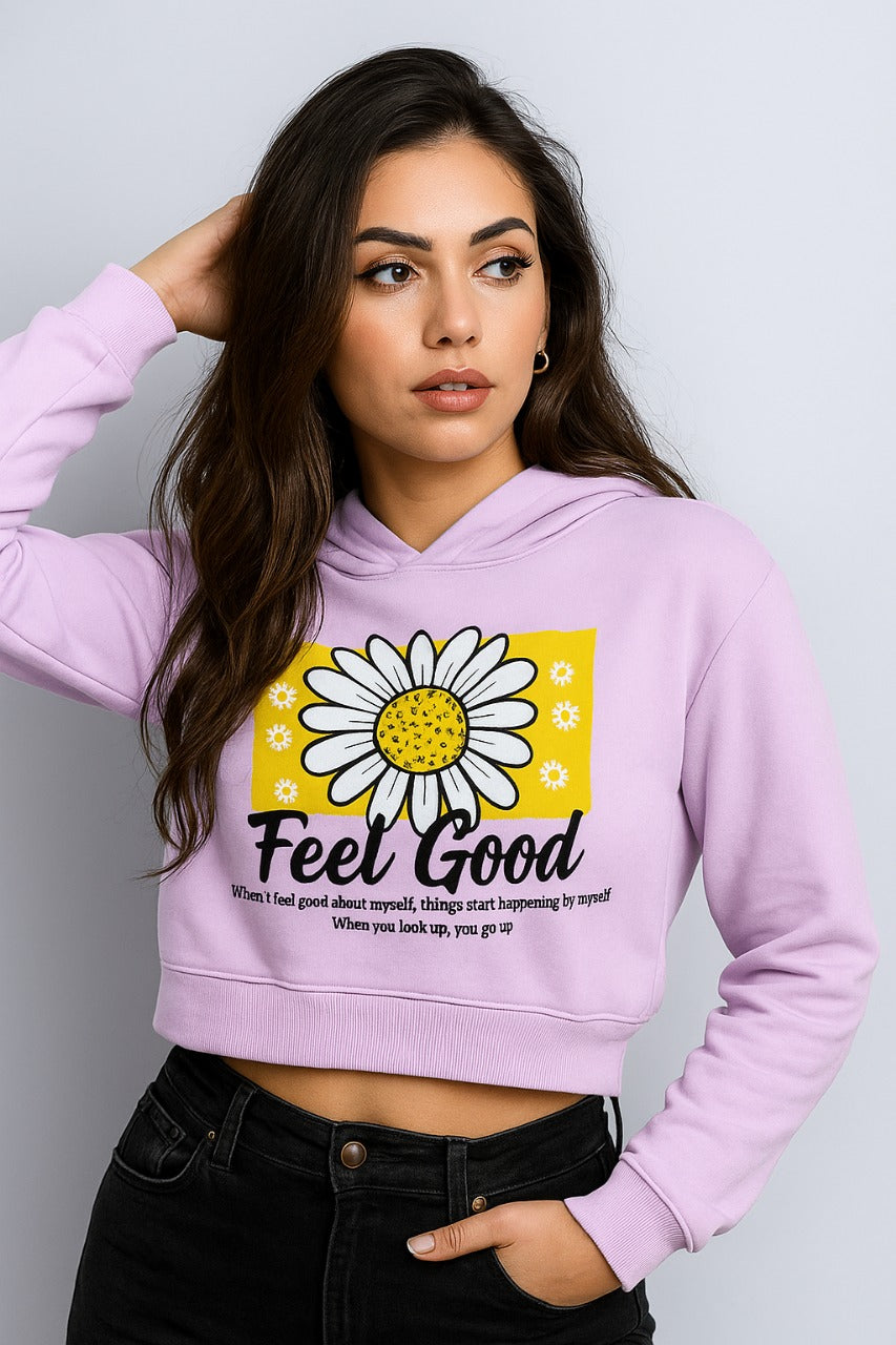 Feel Good Daisy Cropped Hoodie