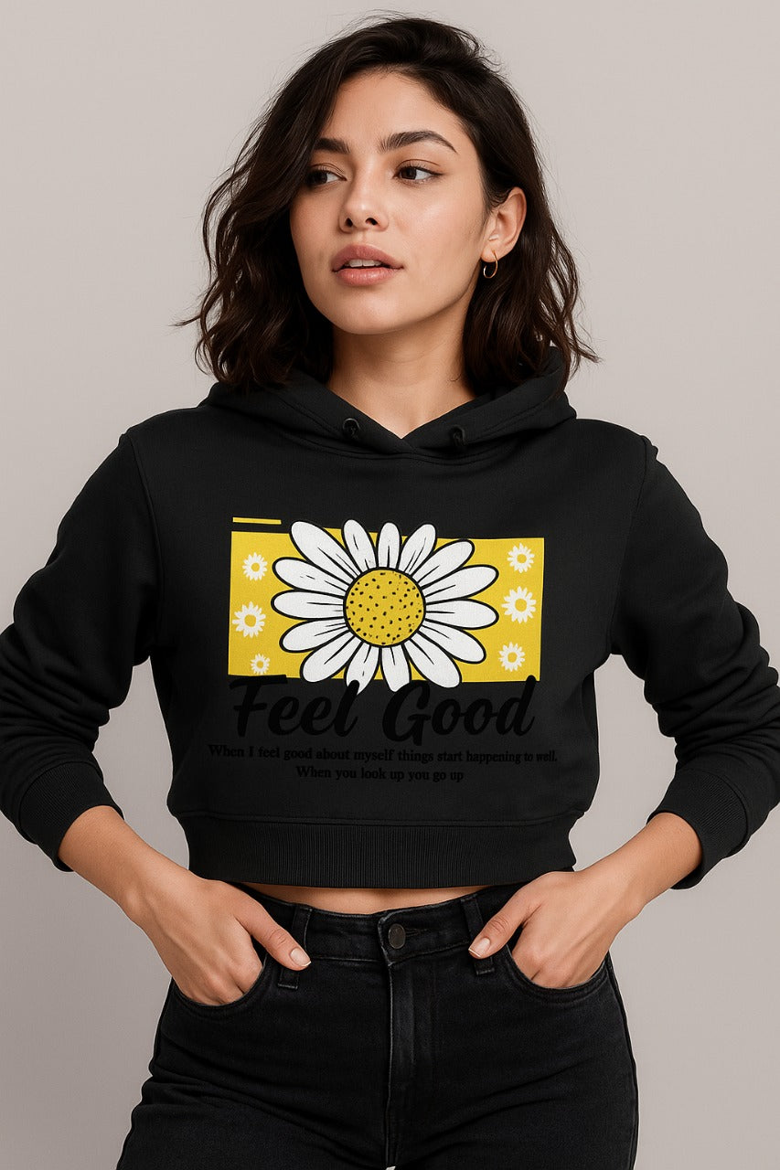 Feel Good Daisy Cropped Hoodie
