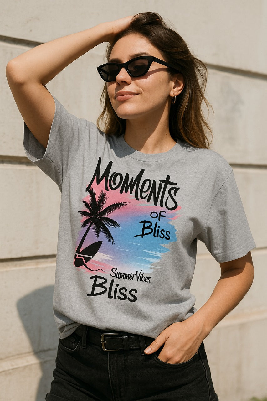 Oversized Tropical Bliss Graphic T-Shirt