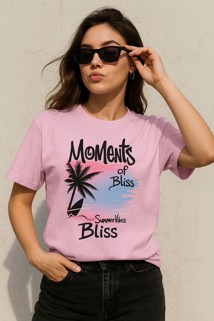 Oversized Tropical Bliss Graphic T-Shirt