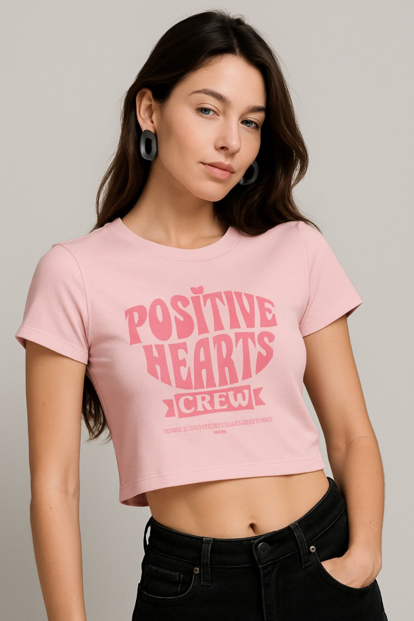 Positive Hearts Crew Crop Top