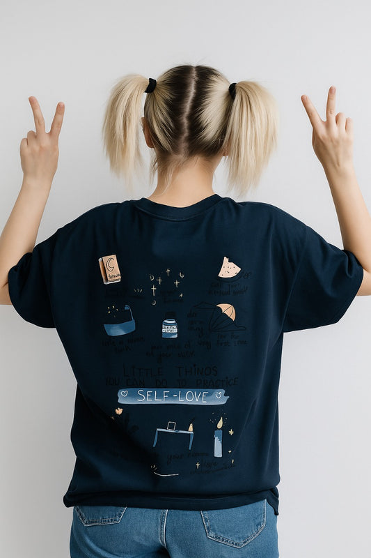 Oversized Self-Love Routine Graphic T-Shirt