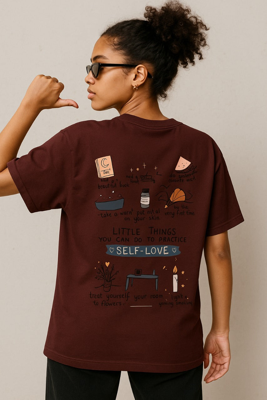 Oversized Self-Love Routine Graphic T-Shirt