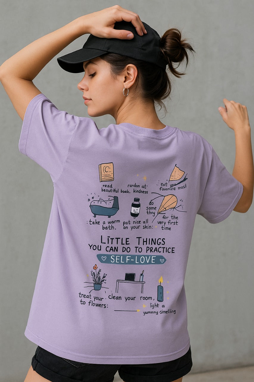 Oversized Self-Love Routine Graphic T-Shirt