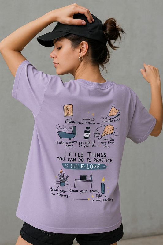 Oversized Self-Love Routine Graphic T-Shirt