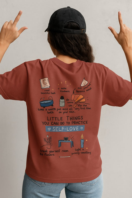 Oversized Self-Love Routine Graphic T-Shirt