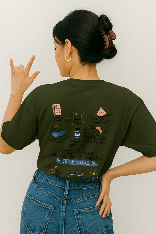 Oversized Self-Love Routine Graphic T-Shirt