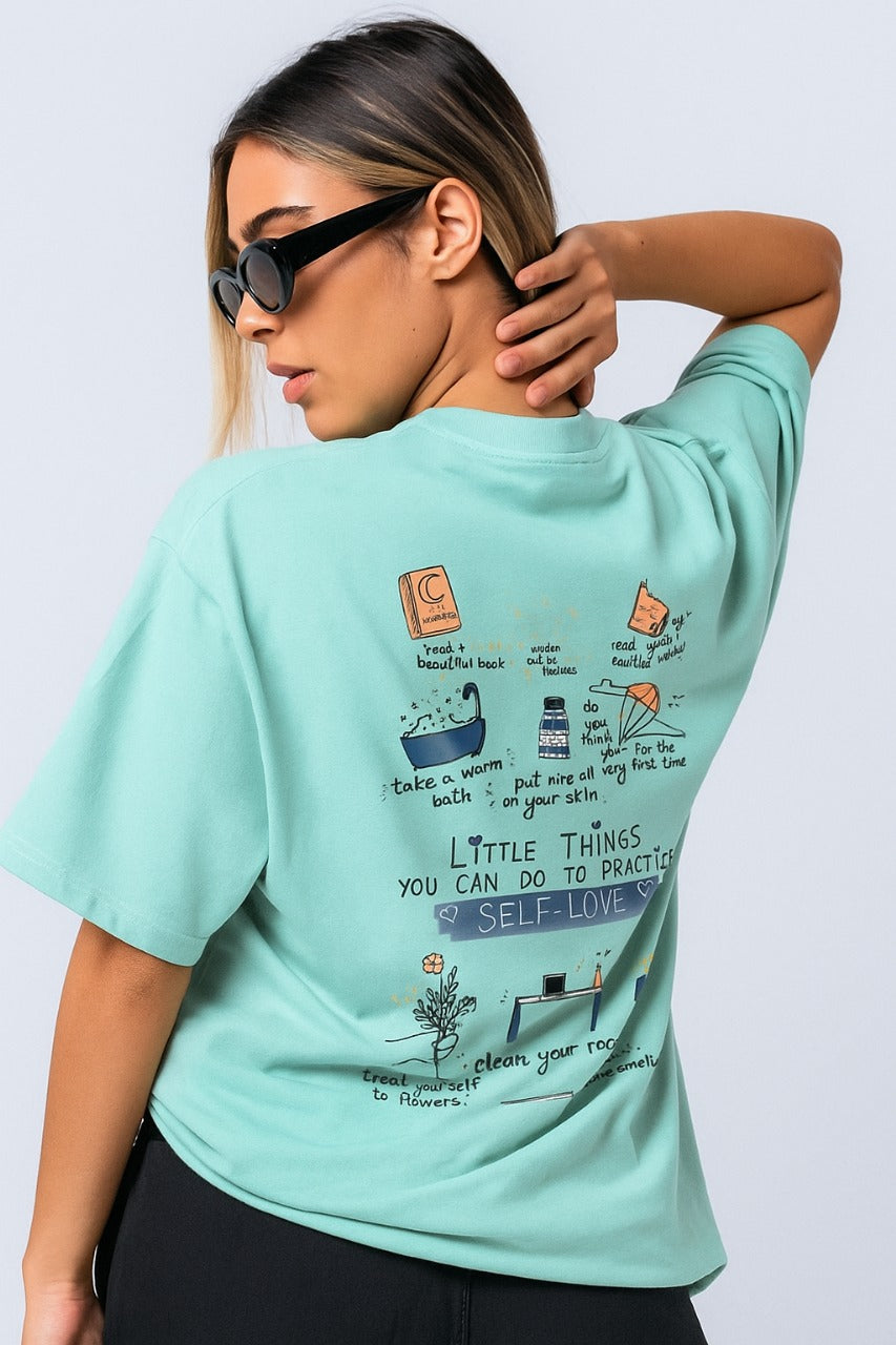 Oversized Self-Love Routine Graphic T-Shirt