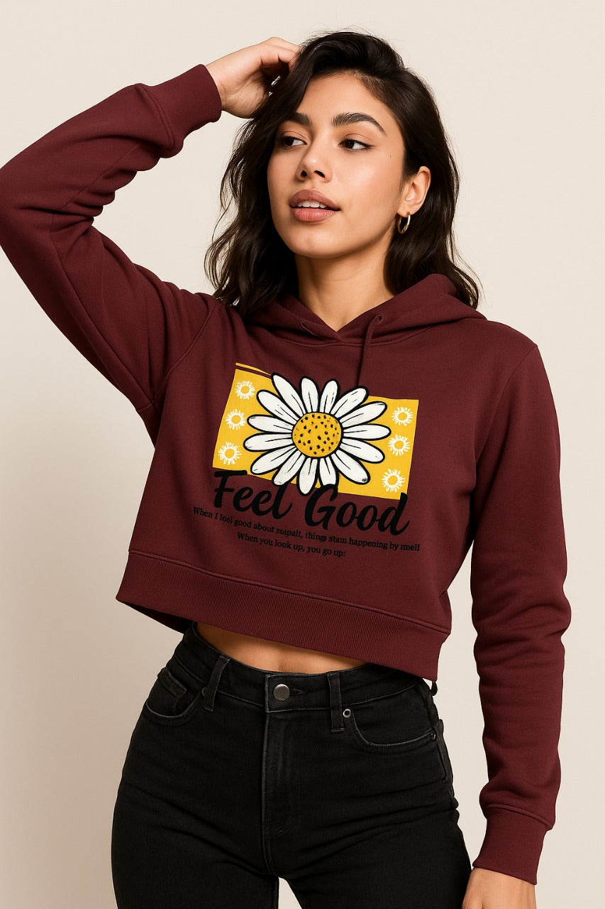 Feel Good Daisy Cropped Hoodie