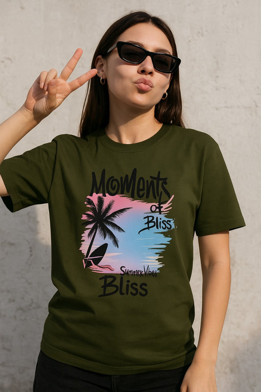 Oversized Tropical Bliss Graphic T-Shirt