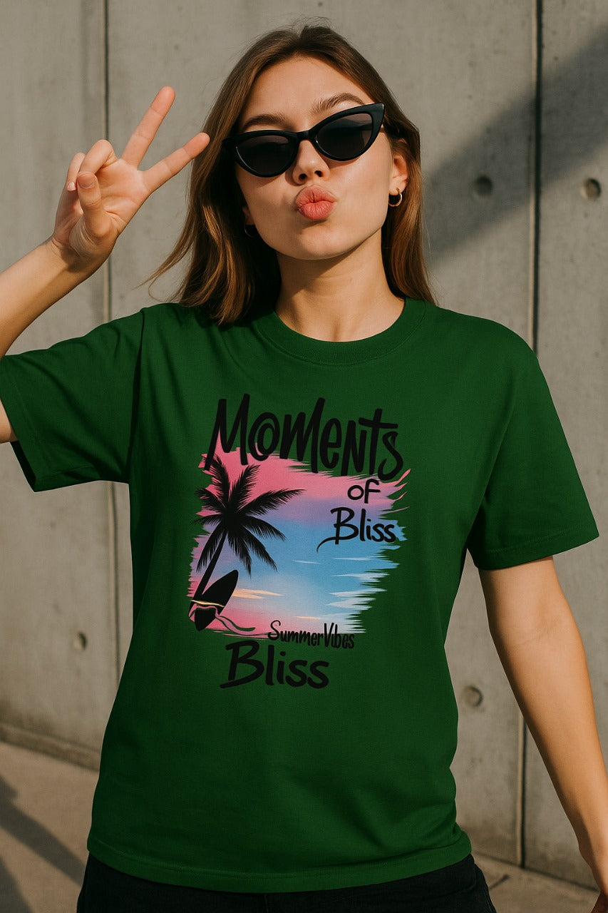 Oversized Tropical Bliss Graphic T-Shirt
