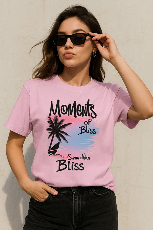 Oversized Tropical Bliss Graphic T-Shirt