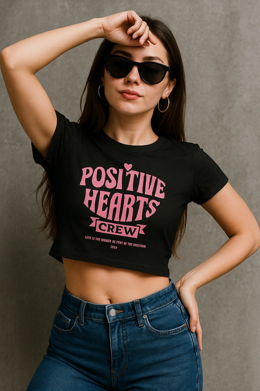 Positive Hearts Crew Crop Top