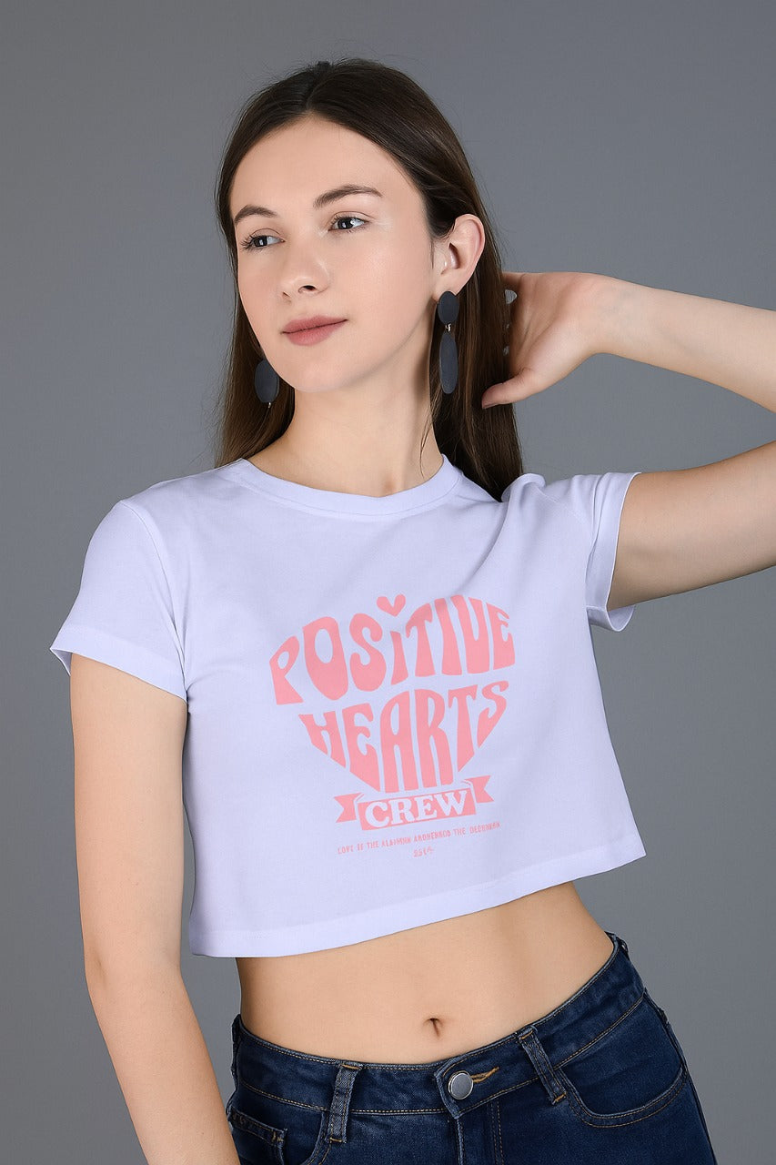 Positive Hearts Crew Crop Top