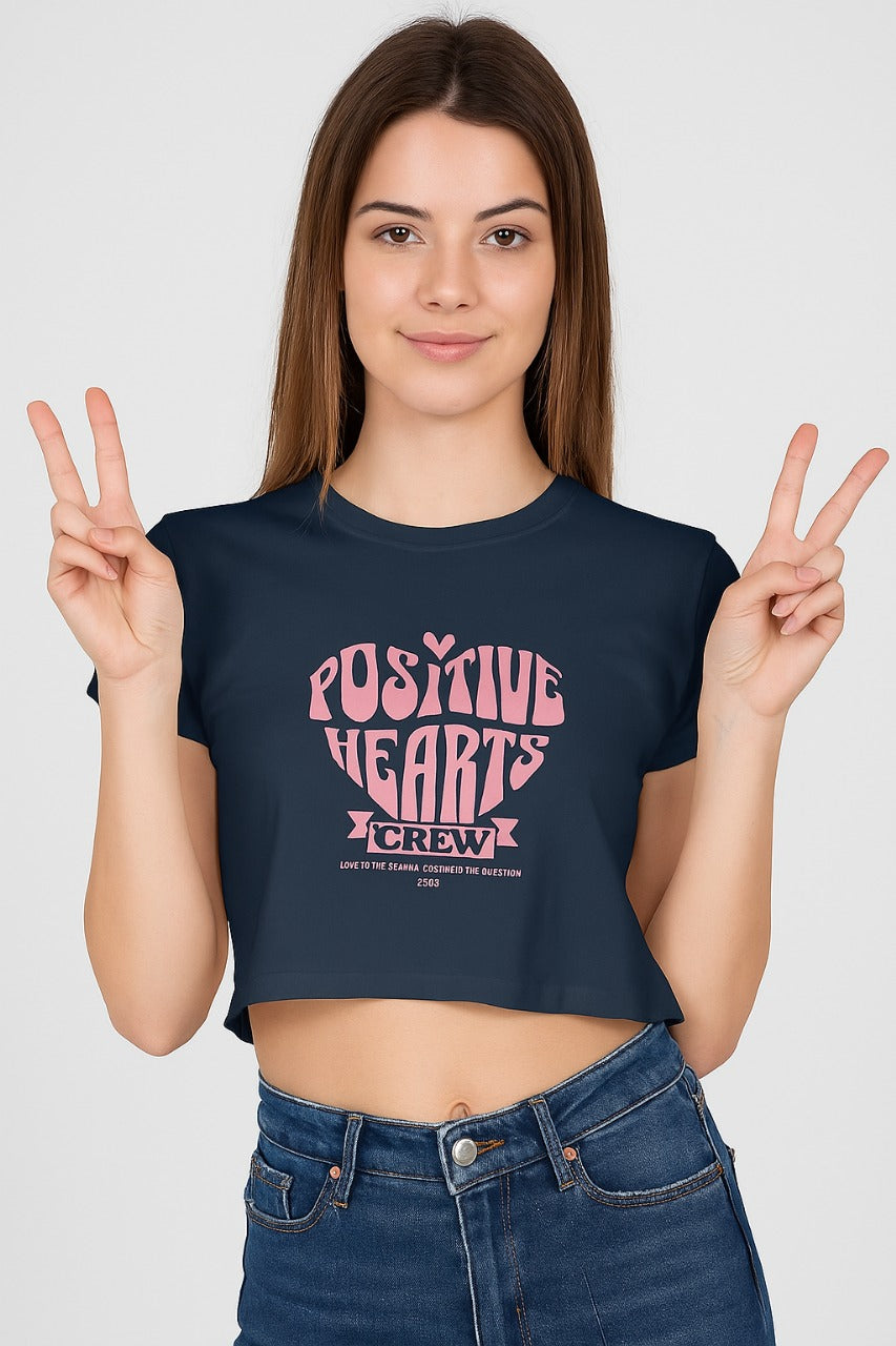 Positive Hearts Crew Crop Top